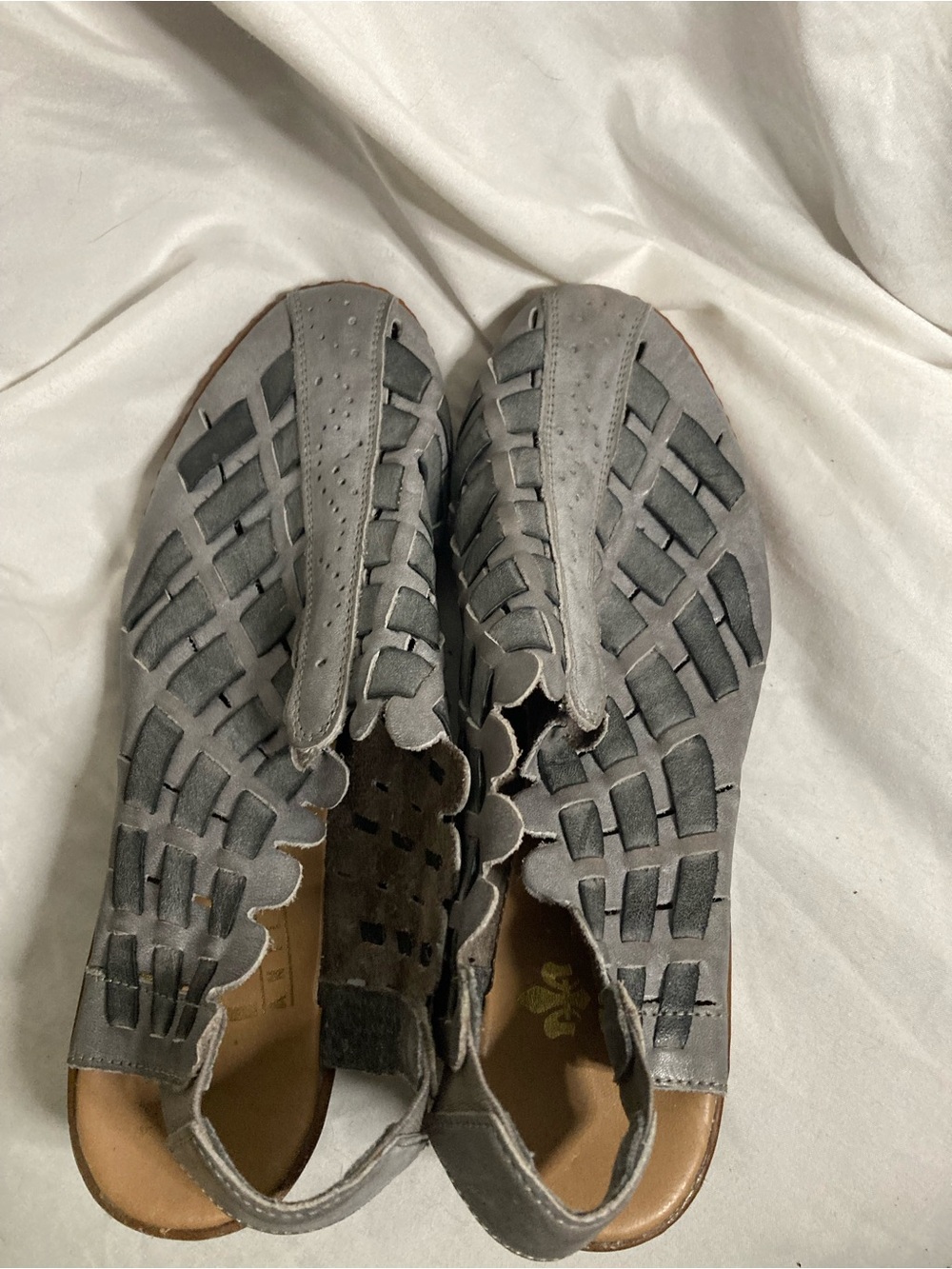 Rieker Gray Woven Slingback Sandals